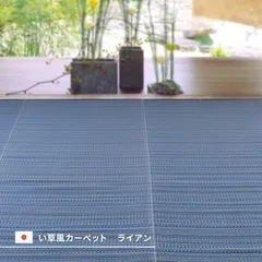 PP柄上敷き い草風花ござ 団地間6畳 水洗いOK 日本製 ライアン 4955872501451のサムネイル