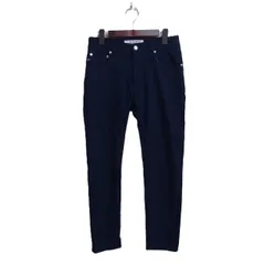 メンズメルローズ MEN'S MELROSE ストレッチ スリム パンツ 無地 フルレングス リネン混 2 ネイビー 紺 /FT3のサムネイル