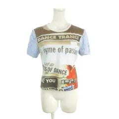 デシグアル Desigual Tシャツ S 水色 ブルー プリント柄 ラウンドネック 半袖 /AH34 ■ECA002のサムネイル
