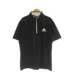 アディダス adidas GOLF ゴルフウエア ハーフジップシャツ 半袖 刺繍 O/XG ブラック /MY ■OS ■ECE003