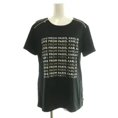 カールラガーフェルド KARL LAGERFELD 半袖Tシャツ カットソー ショルダージップ S 黒 ブラック /SS ■OS ■ECE003のサムネイル