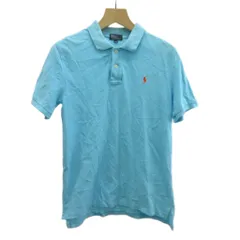 ポロ バイ ラルフローレン Polo by Ralph Lauren ポロシャツ キッズ 子ども服 160 青 ブルー 半袖 ロゴ刺繍 無地 /PP ■ECA003