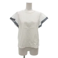 マックスマーラ ウィークエンドライン MAX MARA WEEKEND LINE Tシャツ カットソー S 白 ホワイト 半袖 フレアスリーブ 袖口刺繍 /NU ■GY62のサムネイル