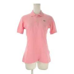 ラコステ LACOSTE ポロシャツ ピンク 文字ワニ ロゴ 無地 襟付き 半袖 /CK16 ■GY61のサムネイル