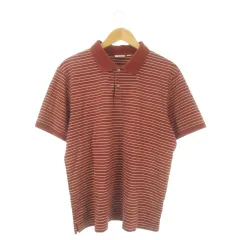エルエルビーン L.L.BEAN ポロシャツ アウトドアウエア L 茶 ブラウン ストライプ柄 襟付き 半袖 /CK17 ■GY61