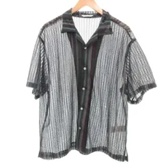 ジャーナルスタンダード JOURNAL STANDARD 美品 シャツ カットソー M 黒 ブラック 緑 グレー ストライプ柄 透け感 半袖 /RG ■GY58のサムネイル