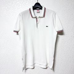LACOSTE ラコステ メンズ フランス製 ヘリンボーン 半袖 ポロシャツ 