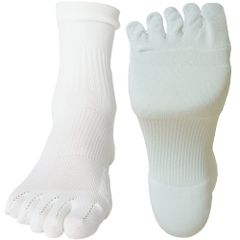 축구 짧은 5 개 손가락 미끄럼 방지 화이트 27-29cm 압축 양말 스타킹 7 색 양말 강한 5 개 손가락 찢어 어려운 풋살 스포츠 양말 맨즈 레이디스 일본제 [켄비]