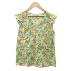 ポール&ジョー シスター PAUL&JOE SISTER ブラウス カットソー 麻 リネン混 1 オレンジ フレンチスリーブ ノースリーブ 花柄 Vネック フリル袖 /YS30 ■ECA001のサムネイル
