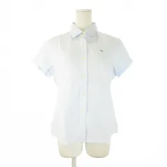 ラコステ LACOSTE シャツ ブラウス 42 青 ブルー サックス レギュラーカラー 半袖 無地 /CK25 ■ECA002のサムネイル