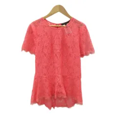 ビーシービージーマックスアズリア BCBGMAXAZRIA ブラウス カットソー M ピンク 総レース ラウンドネック 半袖 /HO26 ■ECA003のサムネイル
