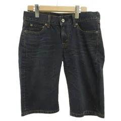 リーバイス Levi's デニム ジーンズ 28インチ 青 ブルー ハーフ丈 5ポケット オレンジステッチ /KK ■ECB002