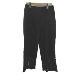 マックス&コー MAX&CO. カットワーク刺繍パンツ 40 黒 ブラック クロップド丈 /YU ■ECA004のサムネイル