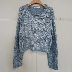 ZARA ザラ ブルー ニット クロップド 長袖
