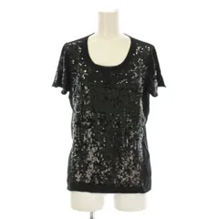 ビーシービージーマックスアズリア BCBGMAXAZRIA ニット セーター 半袖 スパンコール M 黒 ブラック/LP ■ECC001のサムネイル
