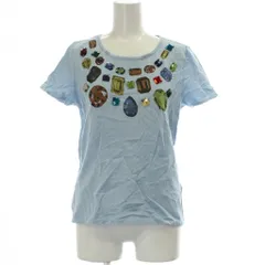 ランバン LANVIN Tシャツ カットソー 40 水色 マルチカラー 半袖 ラウンドネック ビジュー装飾 /GG ■ECD001のサムネイル
