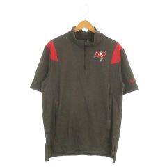 나이키 NIKE NFL 사이드 라인 코치 재킷 윈드 브레이커 풀오버 아메프트 M 차 브라운 반소매 하프 Zip 스탠드 컬러 / MN22 ■ ECA002