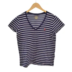 ポロ ラルフローレン POLO RALPH LAUREN Tシャツ 半袖 ボーダー Vネック 160 紺 ネイビー ■ECA002のサムネイル