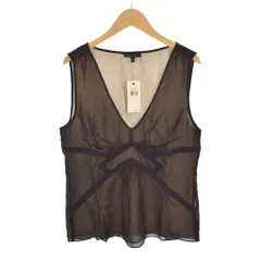ビーシービージーマックスアズリア BCBGMAXAZRIA ノースリーブ カットソー シルク M 黒 ブラック ■ECD001のサムネイル