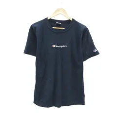 チャンピオン CHAMPION Tシャツ カットソー L 紺 ネイビー 半袖 ラウンドネック ロゴ刺繍 /YS29 ■ECA001
