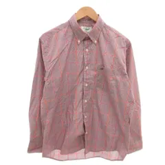 クロコダイル CROCODILE 美品 シャツ L 赤 レッド チェック柄 ボタンダウンカラー 長袖 /IL ■GY58