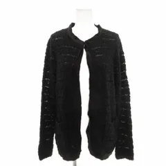 バジーレ BASILE 28 美品 カーディガン 42 黒 ブラック ノーカラー 長袖 透かし編み /IL ■GY58のサムネイル