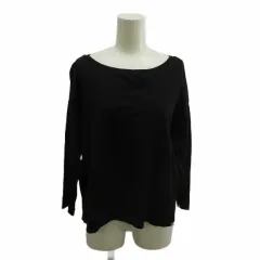 アマカ AMACA カットソー 38 黒 ブラック 無地 ボートネック 長袖 ドロップショルダー Tシャツ /PP ■ECA003のサムネイル