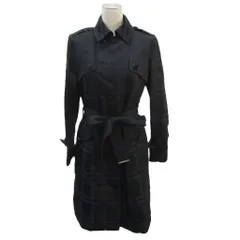 ボディドレッシングデラックス BODY DRESSING Deluxe トレンチコート ロング丈 38 黒 ブラック ライナー付き チェック柄 リボン /SM9 ■GY58のサムネイル
