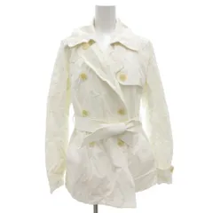 ローレンラルフローレン LAUREN RALPH LAUREN トレンチコート ショート ダブルブレスト ベルト付 S 白 ホワイト /GV ■GY61のサムネイル