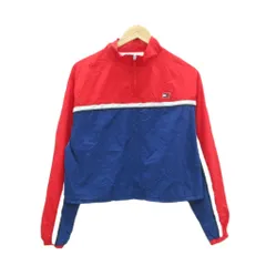 トミーヒルフィガー TOMMY HILFIGER ナイロンジャケット ミドル丈 ハーフジップ プルオーバー ロゴ M 赤 レッド /SM53 ■ECA002のサムネイル