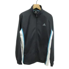 アディダス adidas トラックジャケット ジャージ 上着 L ネイビー 紺 長袖 スタンドカラー フルジップアップ /PP ■ECA003
