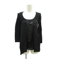 ビーシービージーマックスアズリア BCBGMAXAZRIA カットソー 長袖 ラウンドネック スパンコール装飾 S 黒 ブラック /SY27 ■ECD001のサムネイル