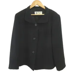 ハーディエイミス HARDY AMIES ジャケット 上着 45 黒 ブラック 無地 ラウンドカラー 長袖 /MD ■GY49のサムネイル