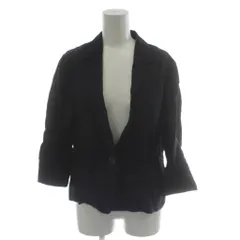 ミッシェルクラン MICHEL KLEIN テーラードジャケット 上着 麻 リネン 38 紺 ネイビー シングルブレスト 七分袖 /GG ■GY59のサムネイル