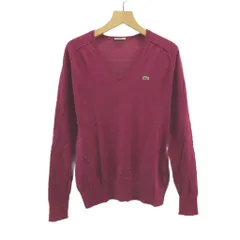 ラコステ LACOSTE ニット セーター 3 ピンク 紫 パープル 無地 Vネック 長袖 /YU ■ECB002のサムネイル