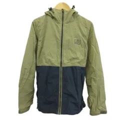 ヘリーハンセン HELLY HANSEN ジャケット パーカー 上着 L カーキ 紺 ネイビー 長袖 フード付き ツートンカラー /KK ■ECB002