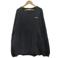 エレッセ ellesse トレーナー スウェット M 黒 ブラック 長袖 クルーネック ロゴプリント 切り替えデザイン 裏起毛 /PP ■ECA003のサムネイル