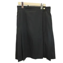エスカーダ ESCADA プリーツスカート バージンウール混 40 黒 ブラック ラップデザイン/YU ■GY99のサムネイル