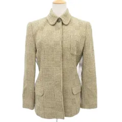 トラサルディ TRUSSARDI ラウンドカラージャケット 上着 ミドル丈  42 ライトベージュ 総柄 /SM59 ■ECC002のサムネイル