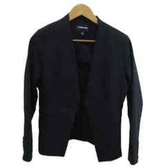 ランズエンド LANDS' END ノーカラージャケット ウール混 総裏地 9 紺 ネイビー /XZ ■GY99のサムネイル
