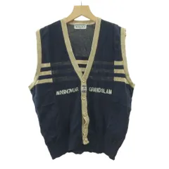 マンシングウェア MUNSINGWEAR ニット ベスト MA 紺 ネイビー Vネック 前開き ロゴ刺繍 袖なし /GR ■ECB003のサムネイル