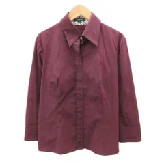 バーバリー ロンドン BURBERRY LONDON シャツ ブラウス スキッパーカラー 七分袖 38 M ボルドー 無地 /SY41 ■ECE003のサムネイル