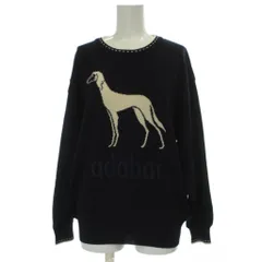 アダバット adabat ニット セーター ウール 2 紺 ネイビー 長袖 ロゴ /GP ■GY59のサムネイル