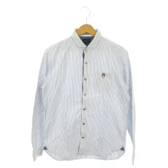 タカQ タカキュー TAKA-Q メイルアンドコー MALE & Co シャツ L Slim Fit 青 ブルー 白 ホワイト ストライプ柄 長袖 /MN22 ■ECA004のサムネイル