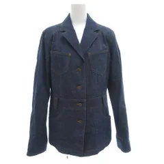 レオナール LEONARD ファッション FASHION デニムジャケット Gジャン テーラードカラー 総裏地 ストレッチ 40 インディゴブルー /GV ■GY61のサムネイル