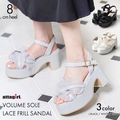 GYDA ビジュー付き 厚底サンダル ホワイト - メルカリ