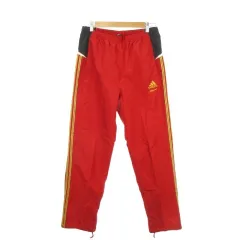 アディダス adidas CLIMA PROOF ロングパンツ スポーツウエア O 赤 レッド 3本ライン 裾ジップ ウエストゴム 切り替えデザイン /AH31 ■ECD003