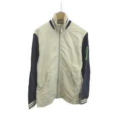 アルマーニ ジーンズ ARMANI JEANS トラックジャケット 上着 L ベージュ 紺 ネイビー 長袖 スタンドカラー フルジップ /NP ■ECD003のサムネイル