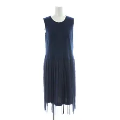 バーニーズニューヨーク BARNEYS NEW YORK ワンピース ノースリーブ プリーツ シアー レイヤード F 紺 ネイビー /KW ■GY58のサムネイル