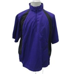 미즈노 MIZUNO 스포츠웨어 윈드 브레이커 풀오버 LL 보라색 퍼플 반소매 하프 Zip 전환 / SM42 ■ GY59